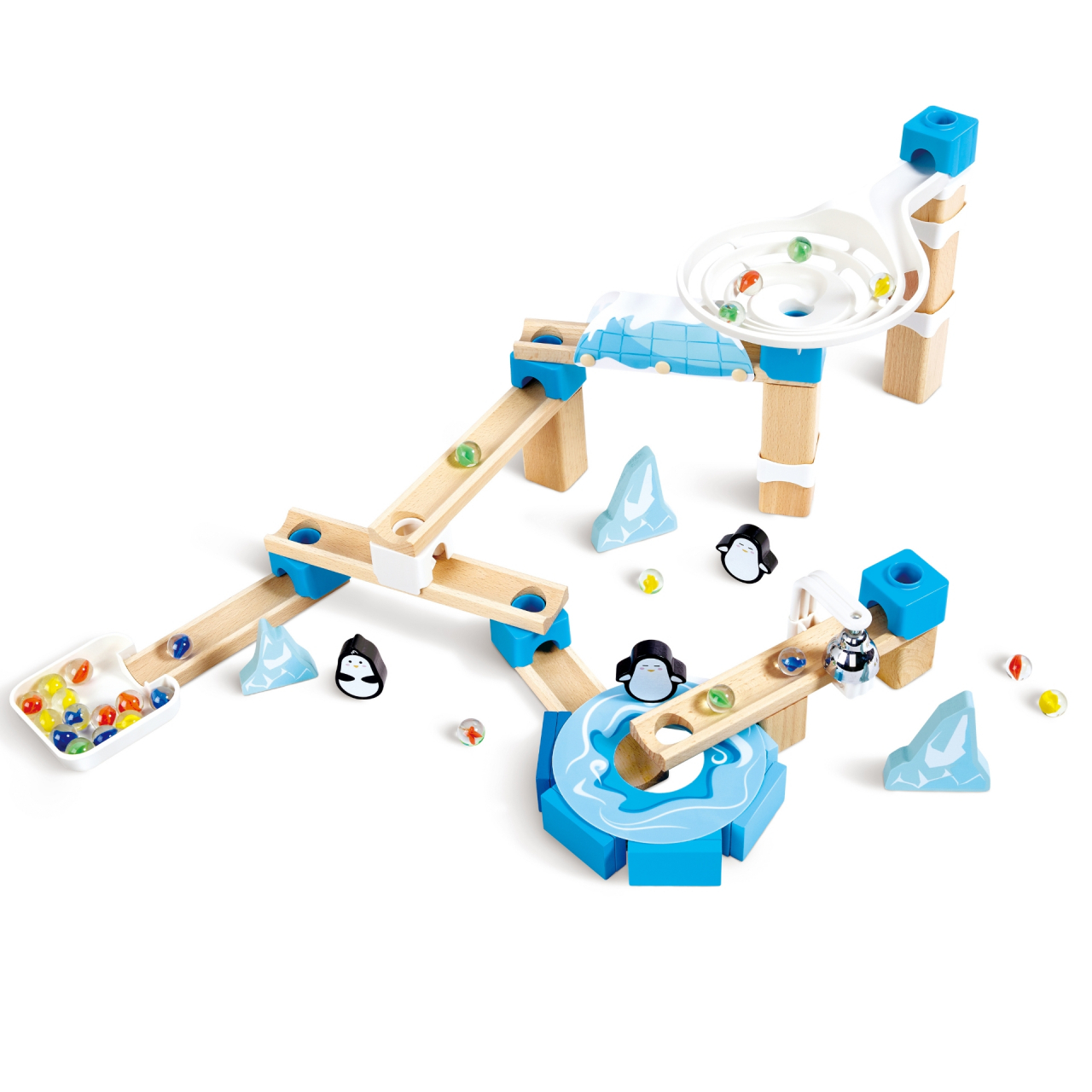 Jucarie din lemn - Marble Run Penguin Playland (112 piese) [3]