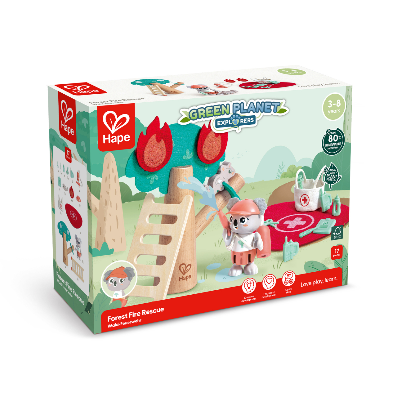 Jucarie din lemn- Set de joaca pompieri forestieri (17 piese) [3]