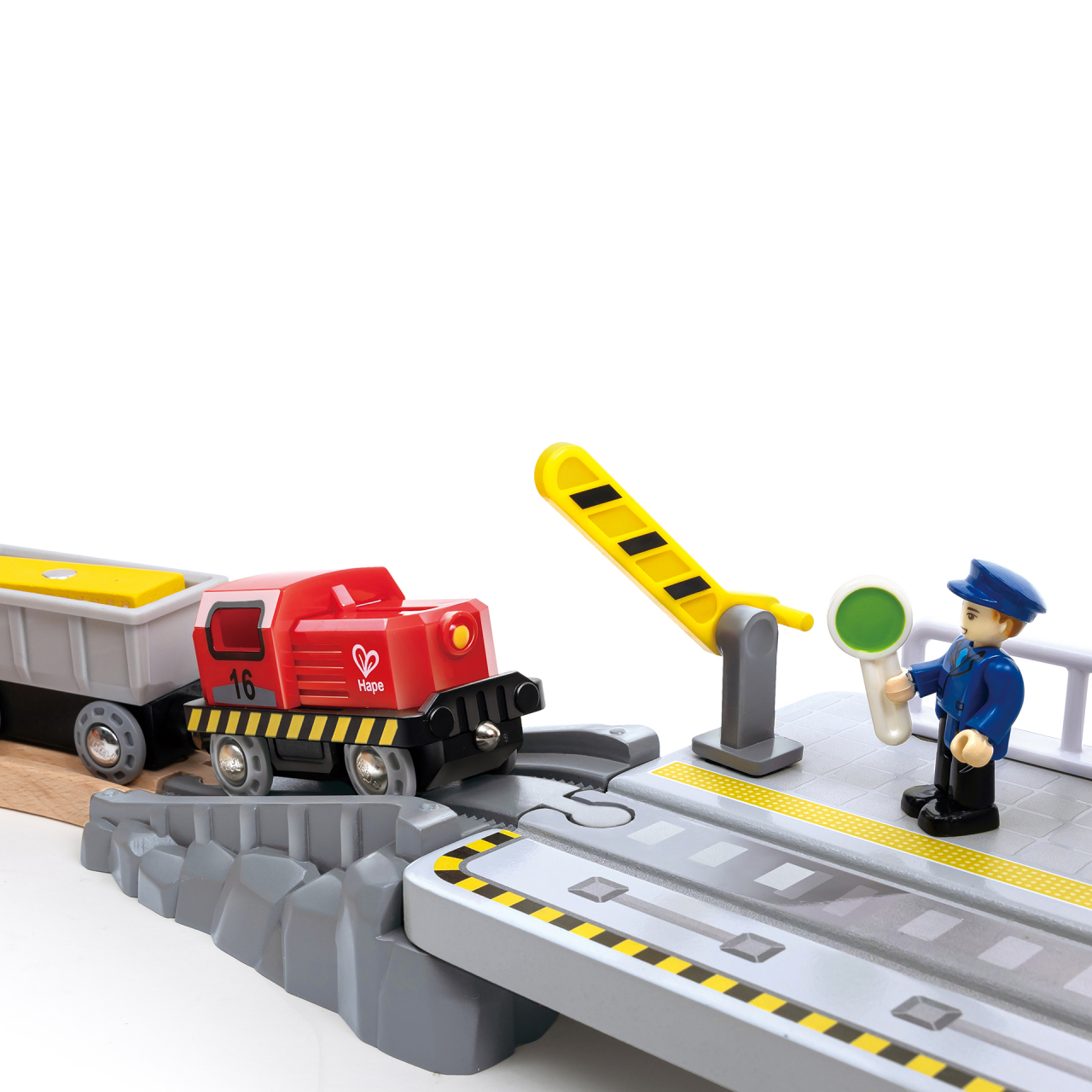 Jucarie din lemn - Set de transport maritim si feroviar (38 piese) [10]