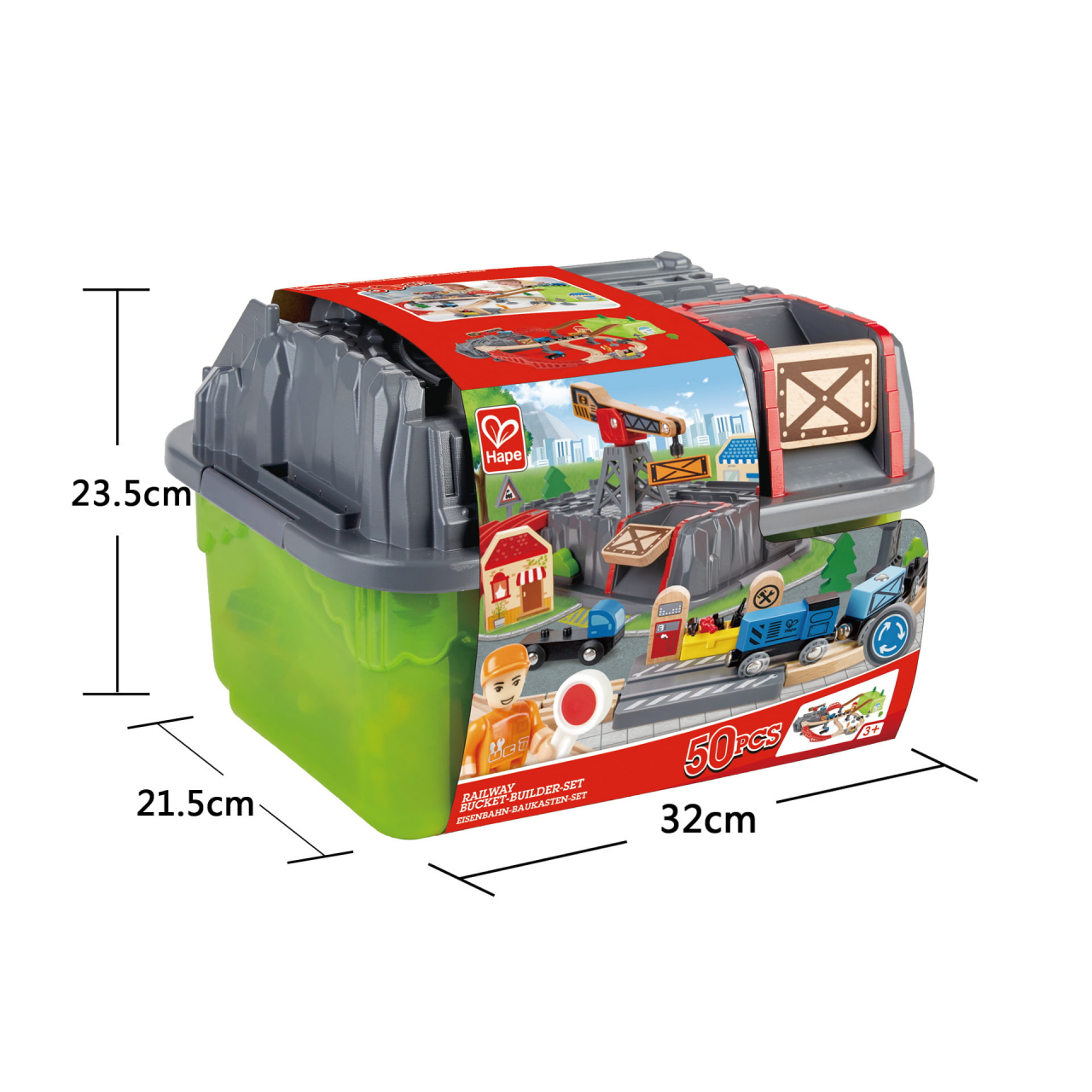 Jucarie din lemn - Set tren constructii (50 piese) [3]