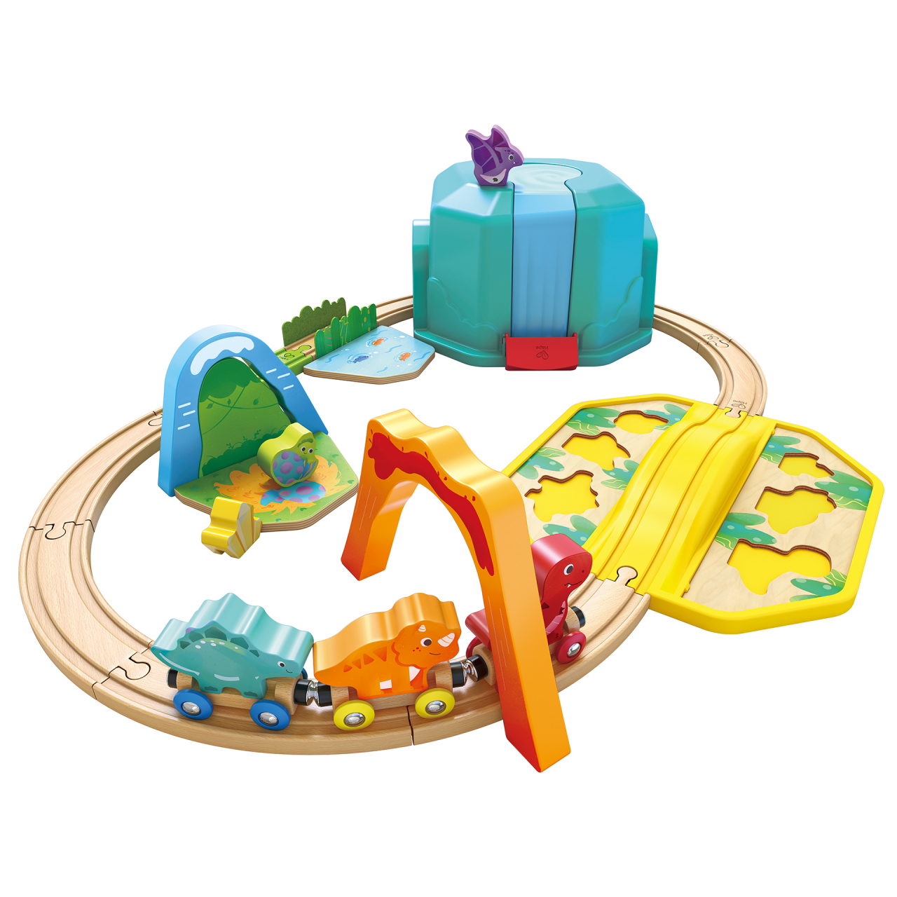 Jucarie din lemn - Set tren si dinozauri (27 piese) [1]