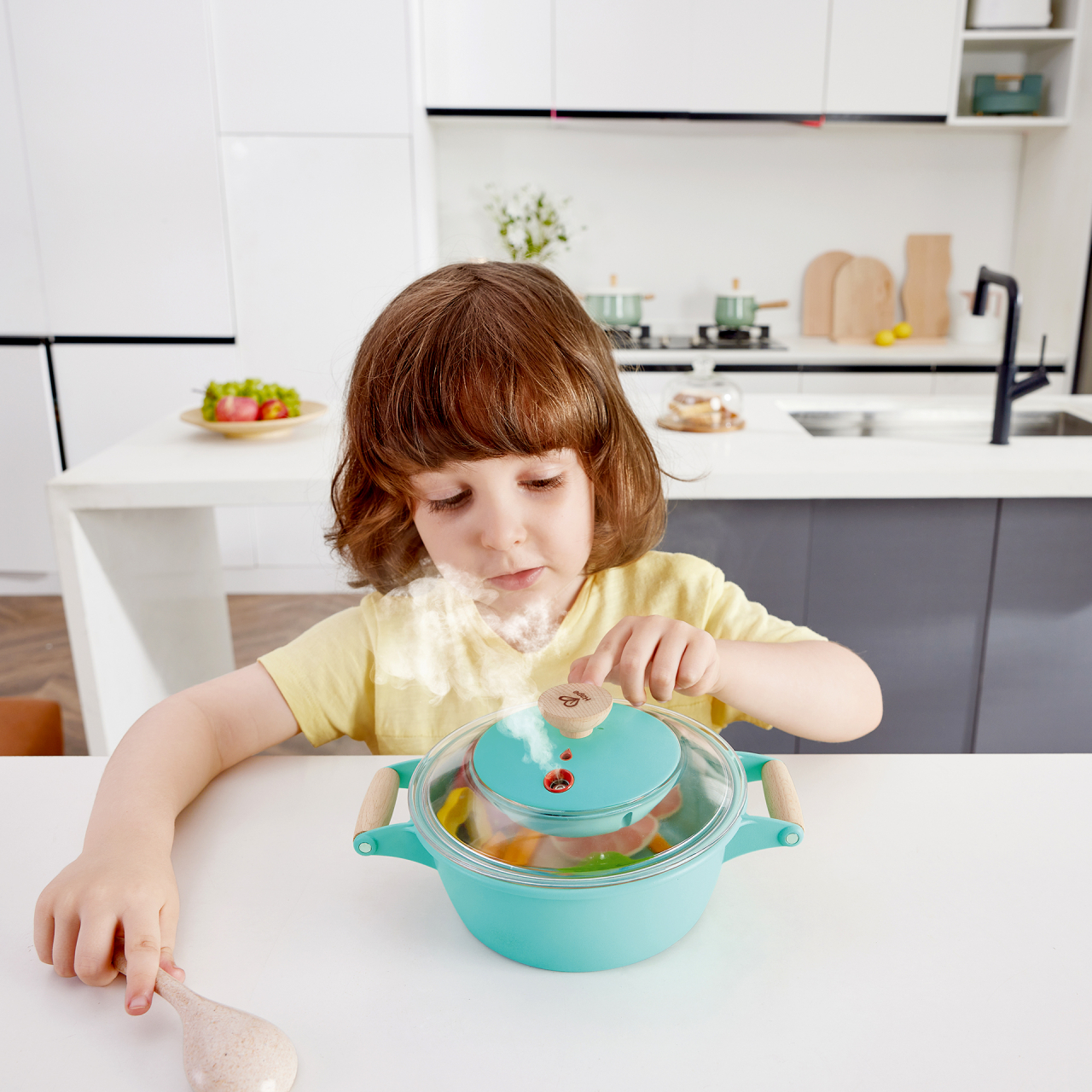 Jucarie - Set de gatit alimente la aburi pentru copii (16 piese) [9]