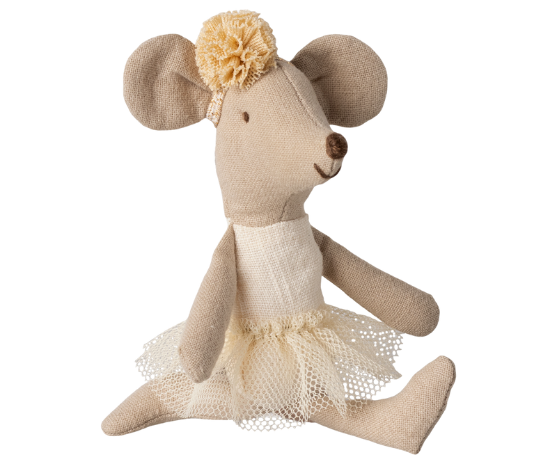 Jucărie textilă, Ballerina mouse, Little sister - Off white, Maileg [3]