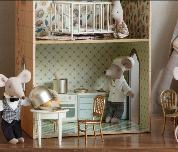 Jucarie textila - Chef mouse w. soup pot and spoon [2]