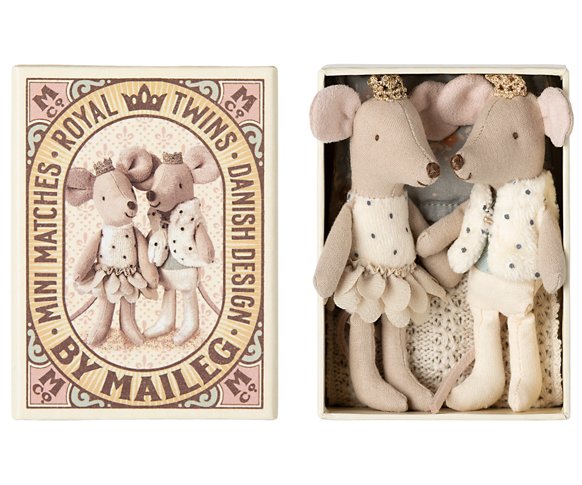 Jucarie textila - Royal twins mice. Little sister and brother in box [1]