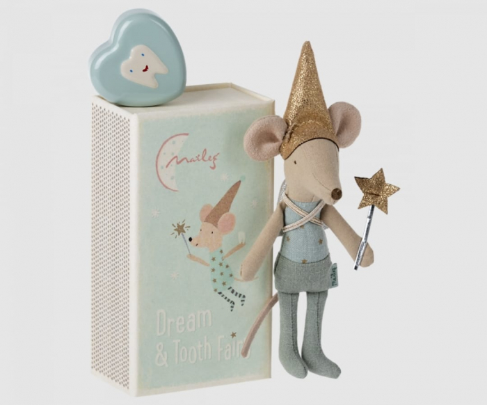 Jucarie textila - Tooth fairy mouse in matchbox -Blue [2]