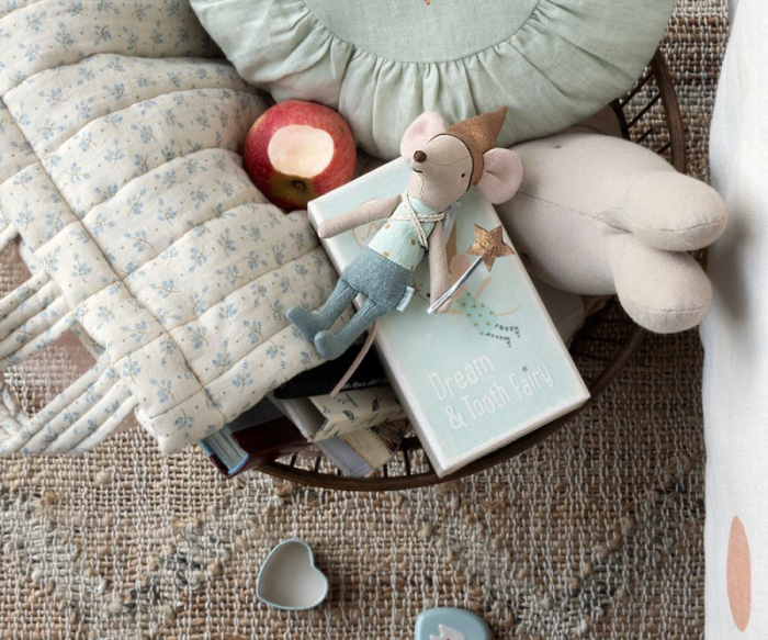Jucarie textila - Tooth fairy mouse in matchbox -Blue [3]