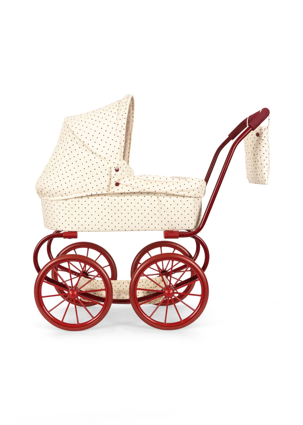 Konges Sløjd - Accesorii - Cărucior de păpușă Minnie - alb cu puncte rosii [3]