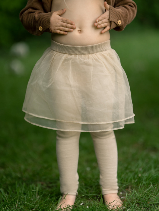 Leggings Karla cu tutu, bumbac organic, cream, Hanevild [3]