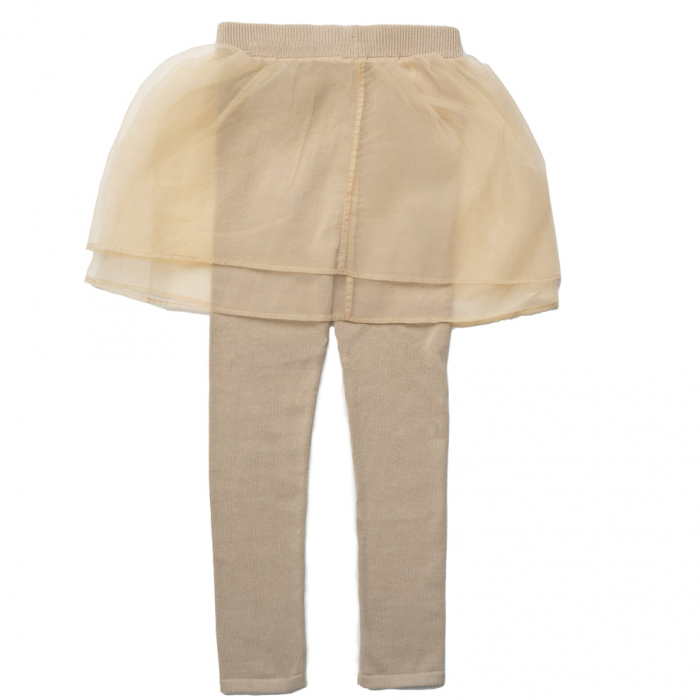 Leggings Karla cu tutu, bumbac organic, cream, Hanevild [2]