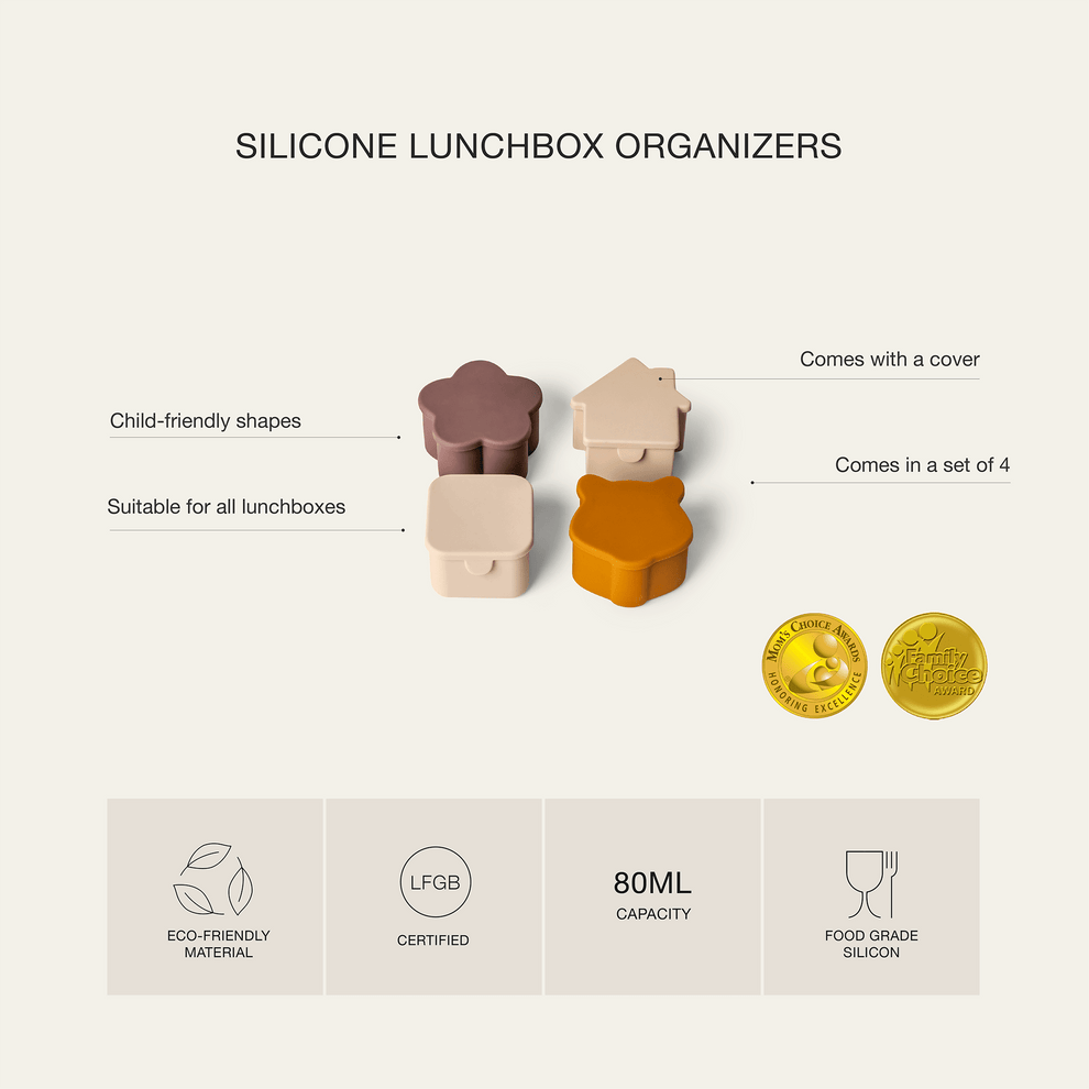 Organizatoare pentru caserola de prânz - Set de 4 bucati - Beige/Caramel/Plum [7]