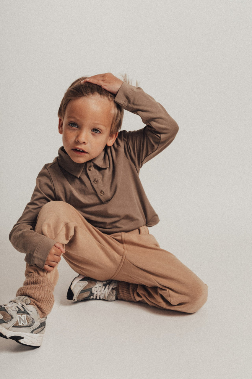 Pantaloni Grays, bumbac organic, Peanut, Baje [4]