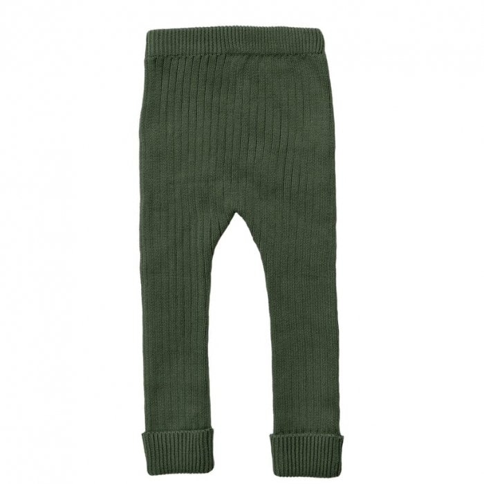 Pantaloni Lynge, bumbac organic, verde, Hanevild [2]