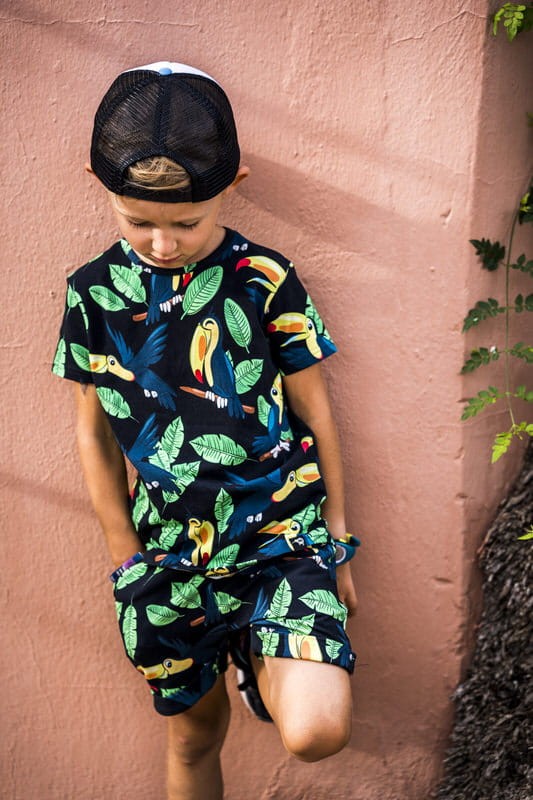 Pantaloni scurți, bumbac organic, Black Toucan [4]