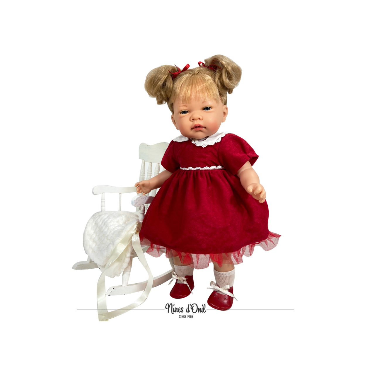 Papusa Nines D'Onil, Celia Craciun, cu parul blond, cu miros de vanilie, 45cm [2]