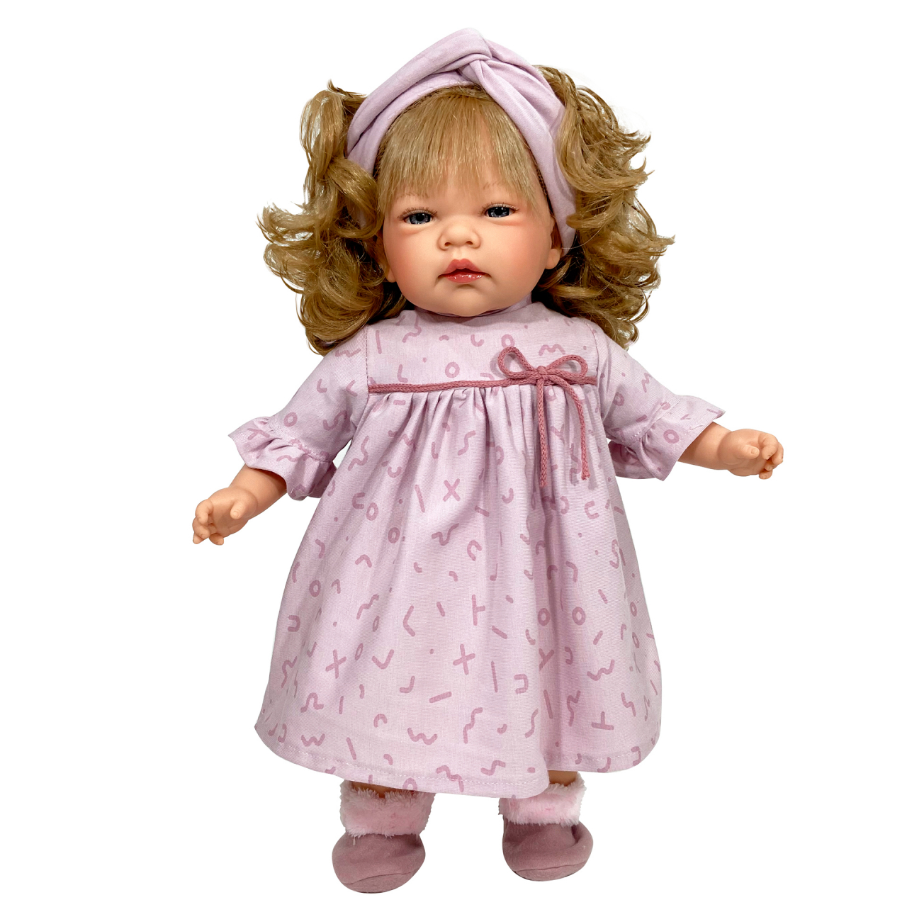 Papusa Nines D'Onil, Celia, cu parul blond, cu rochie roz, cu miros de vanilie, 45 cm [1]
