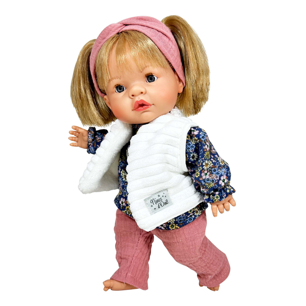 Papusa Nines D'Onil, Joy, cu parul blond, cu vesta alba, cu miros de vanilie, 37 cm [1]