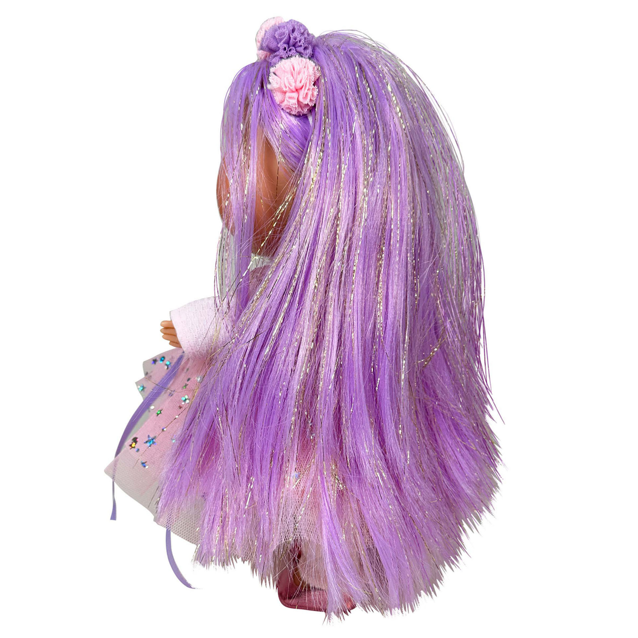 Papusa Nines D'Onil, Mia, cu parul mov, cu sclipici, cu articulatii, cu miros de vanilie, 30 cm [6]