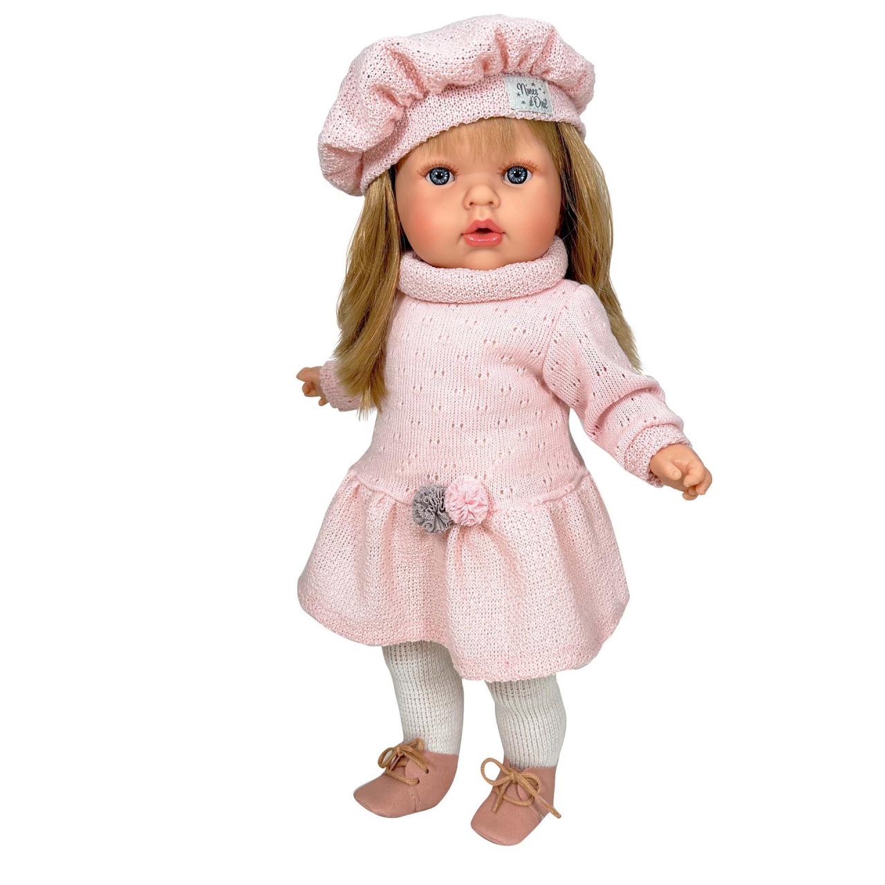 Papusa Nines D'Onil, Tita Lana, cu sunete, cu parul blond, cu rochie roz, cu miros de vanilie, 45 cm [1]