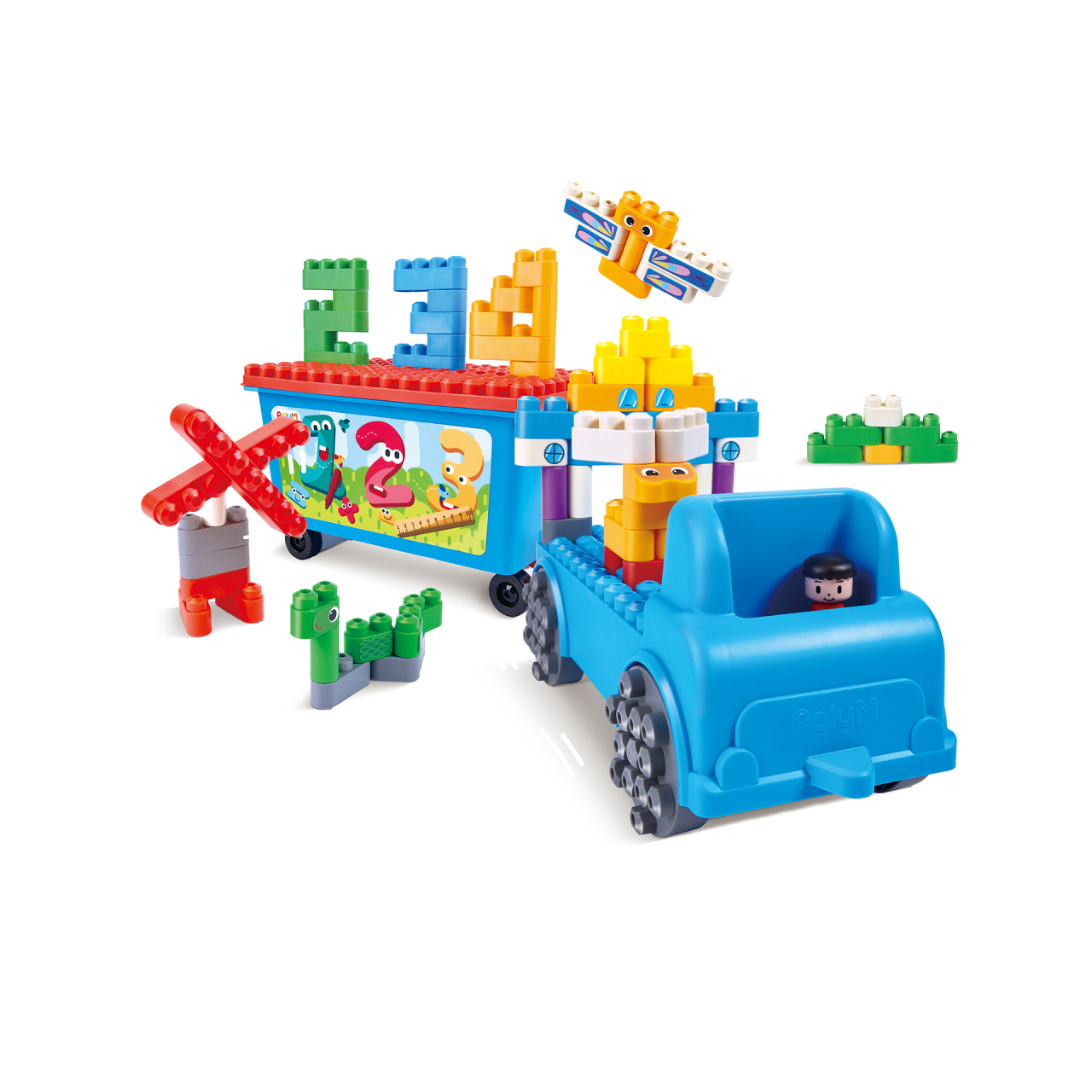 PolyM - Camion cu remorca creativ pentru copii (114 piese) [3]