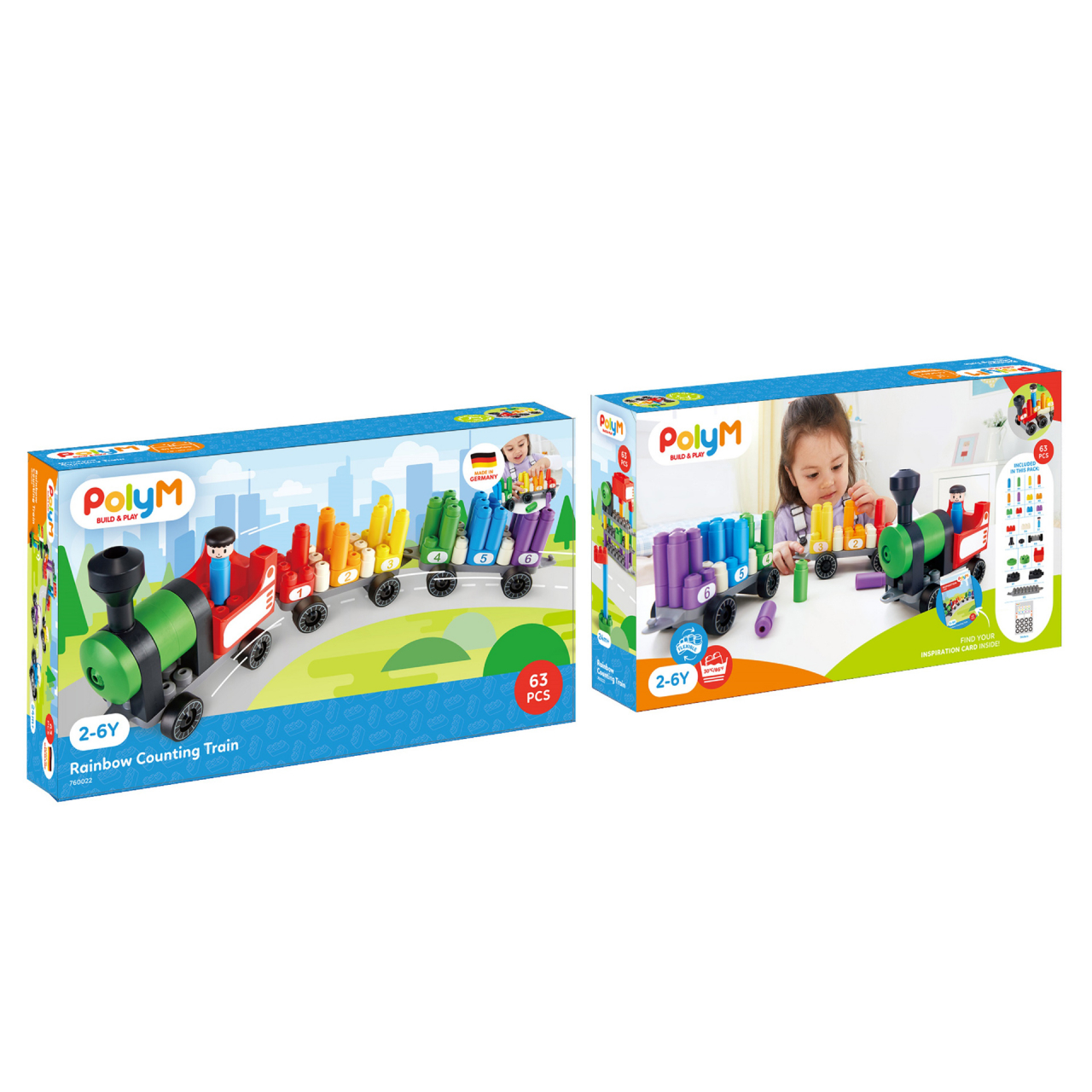 PolyM - Tren colorat de jucarie (63 piese) [1]