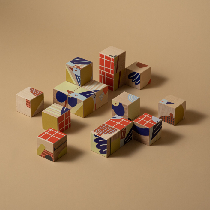 Puzzle din lemn cuburi - Poveste 3 x 3 [2]