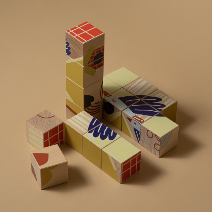 Puzzle din lemn cuburi - Poveste 3 x 3 [3]