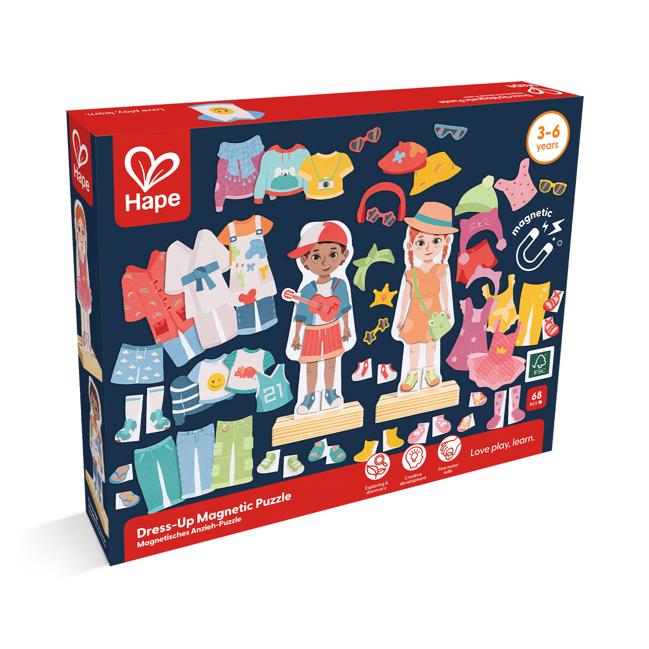 Puzzle magnetic de imbracare pentru copii (68 piese) [3]