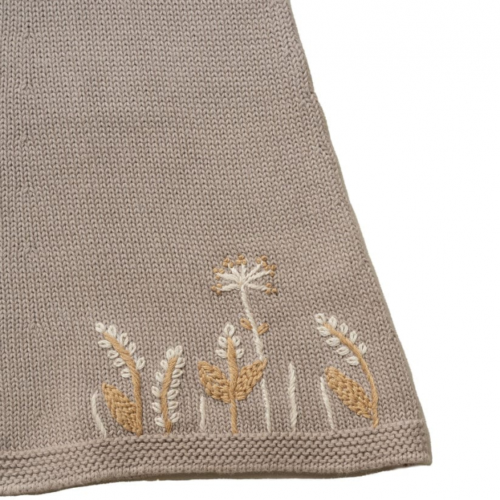 Rochie cu crini, bumbac organic, gri deschis, Hanevild [3]