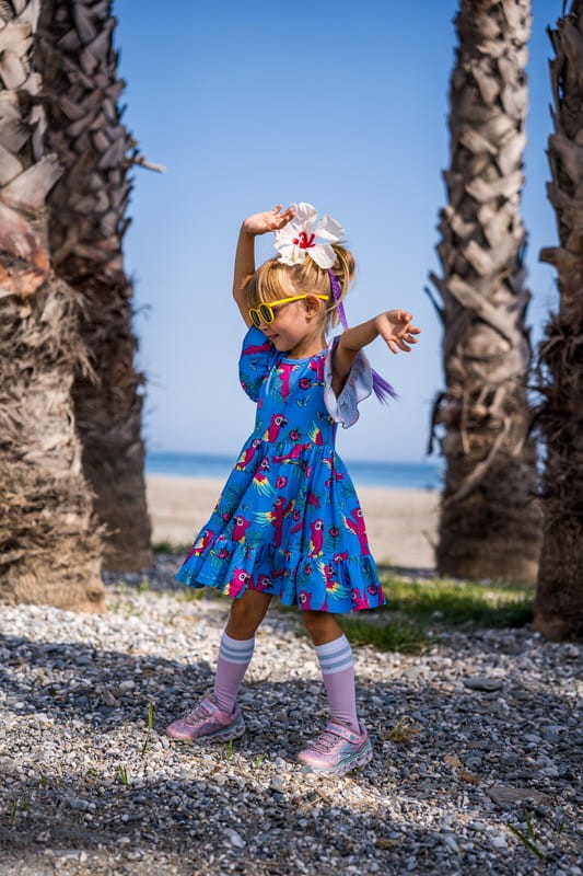 Rochie de primăvară, bumbac organic, Blue Parrot [1]