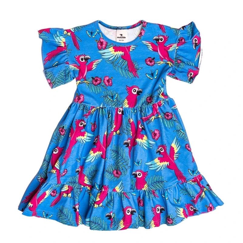 Rochie de primăvară, bumbac organic, Blue Parrot [2]