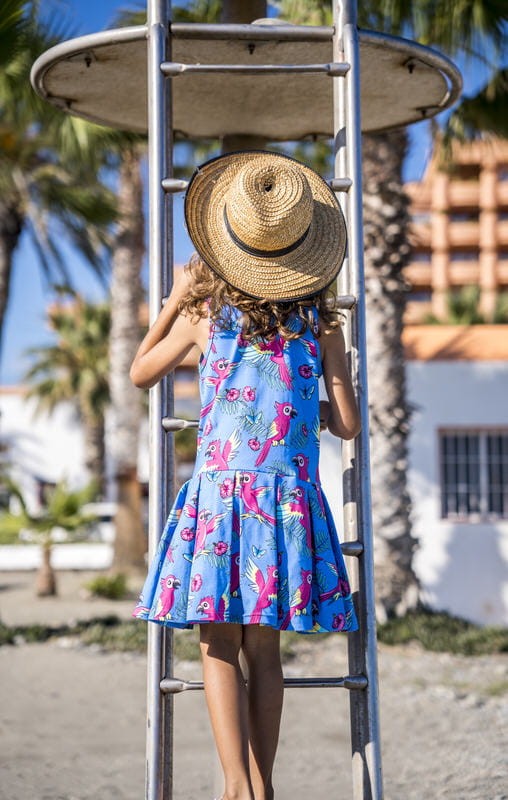 Rochie de vara, bumbac organic, Blue Parrot [2]