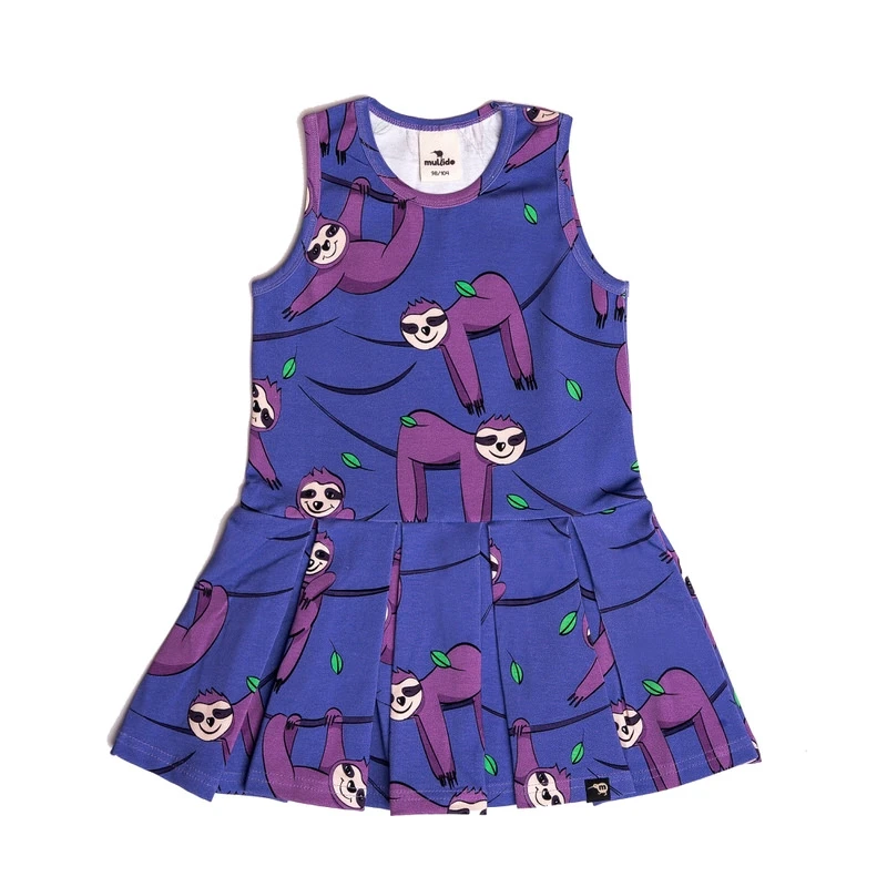 Rochie de vara, bumbac organic, Purple Sloth [6]