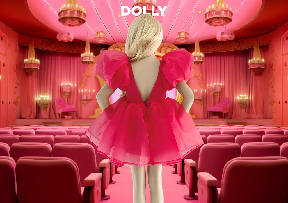 ROCHIE TUTU cu mâneci bufante, V-BACK, barbiepink [3]