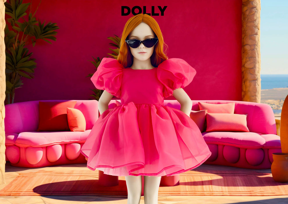 ROCHIE TUTU cu mâneci bufante, V-BACK, barbiepink [9]