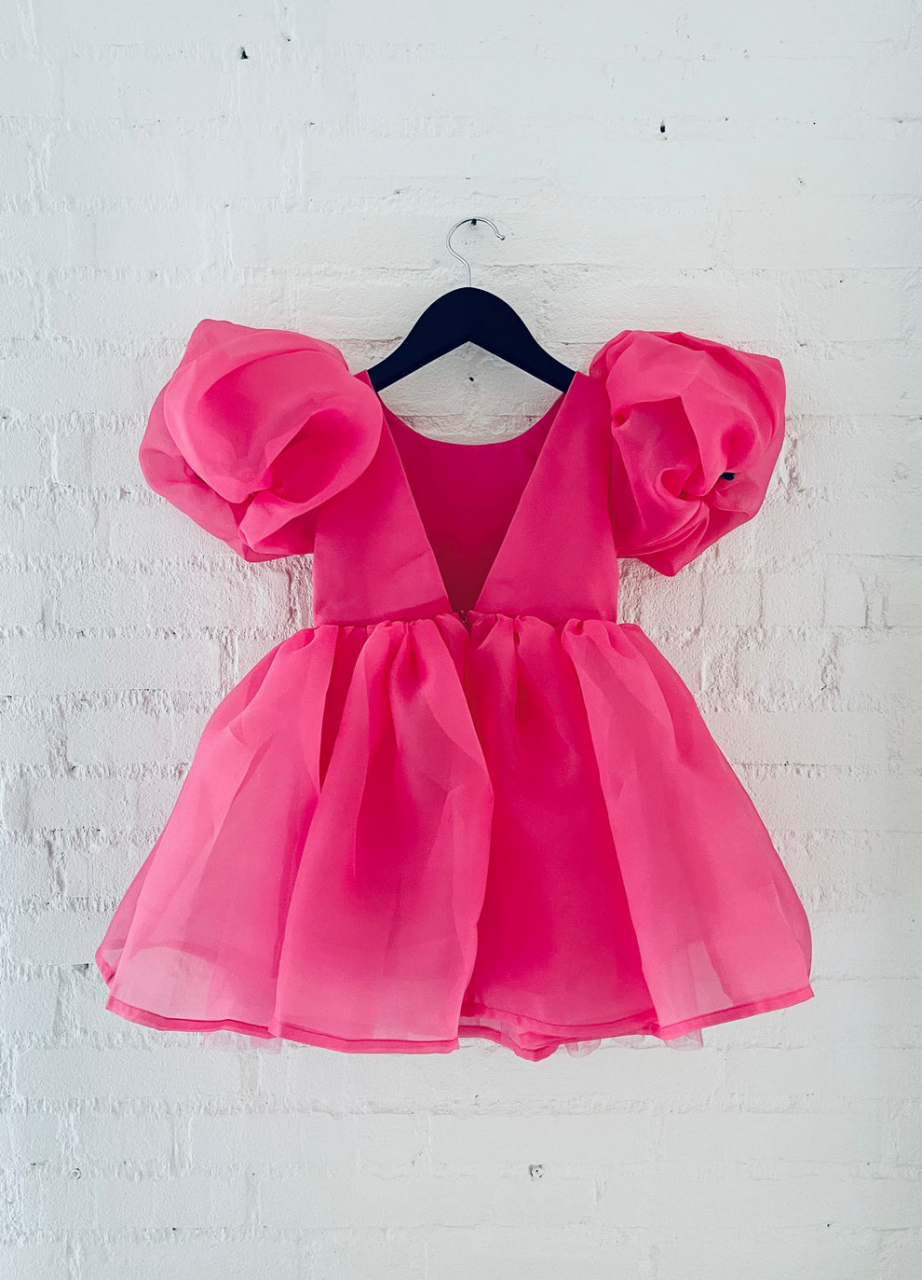 ROCHIE TUTU cu mâneci bufante, V-BACK, barbiepink [10]