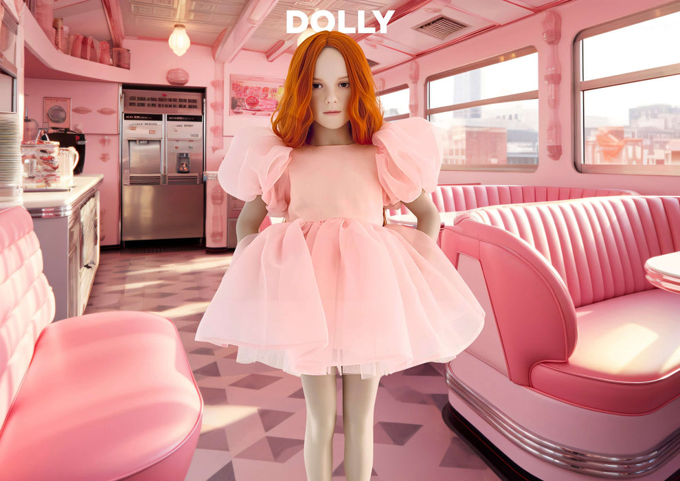 ROCHIE TUTU cu mâneci bufante, V-BACK, Dolly pink [3]