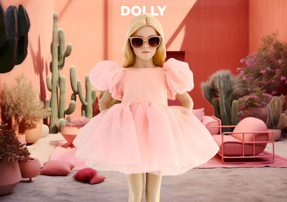 ROCHIE TUTU cu mâneci bufante, V-BACK, Dolly pink [6]