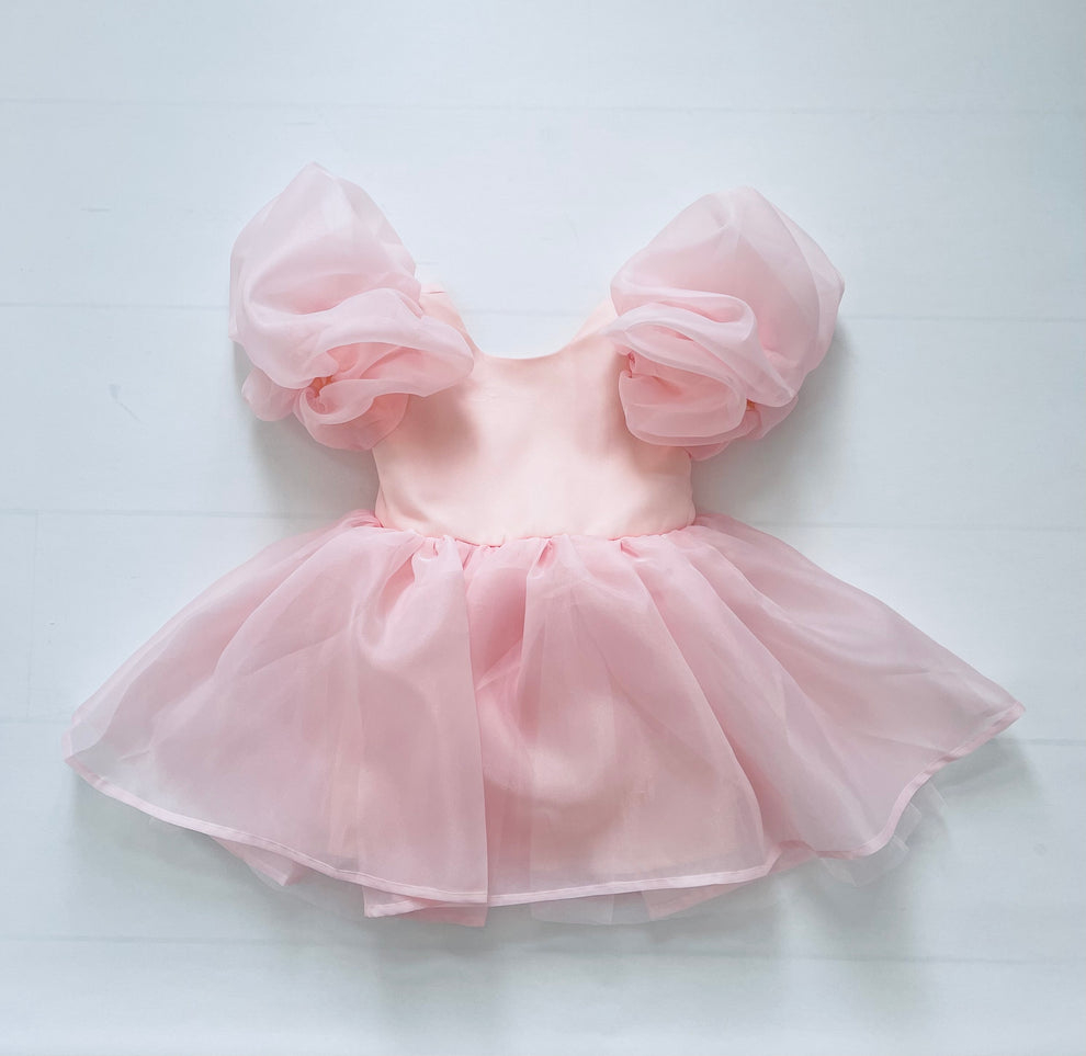 ROCHIE TUTU cu mâneci bufante, V-BACK, Dolly pink [11]