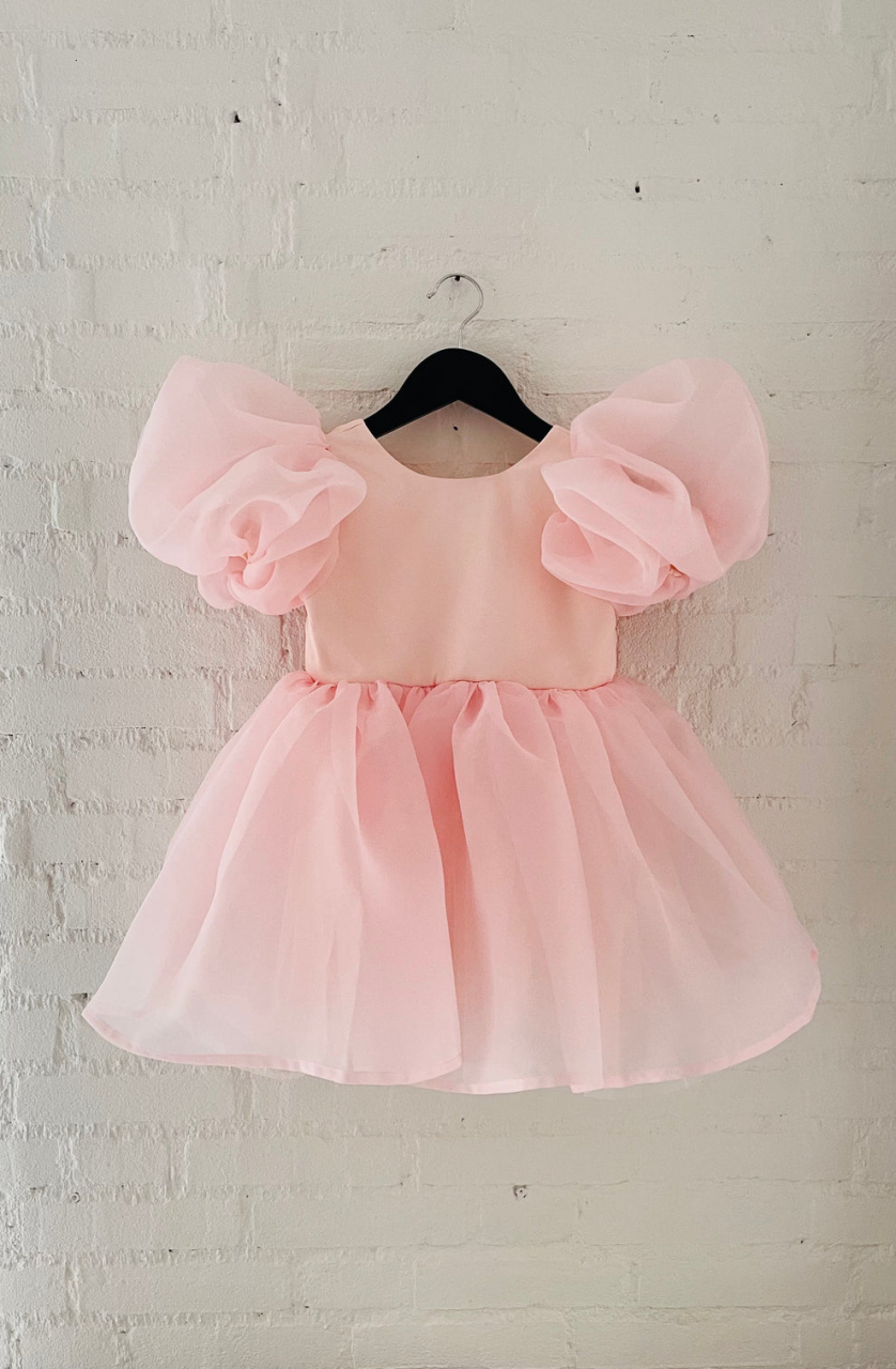 ROCHIE TUTU cu mâneci bufante, V-BACK, Dolly pink [9]