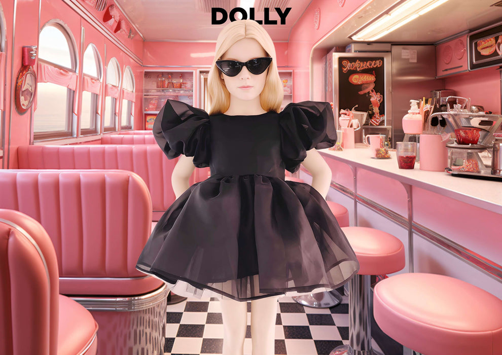 ROCHIE TUTU cu mâneci bufante, V-BACK, neagra [6]