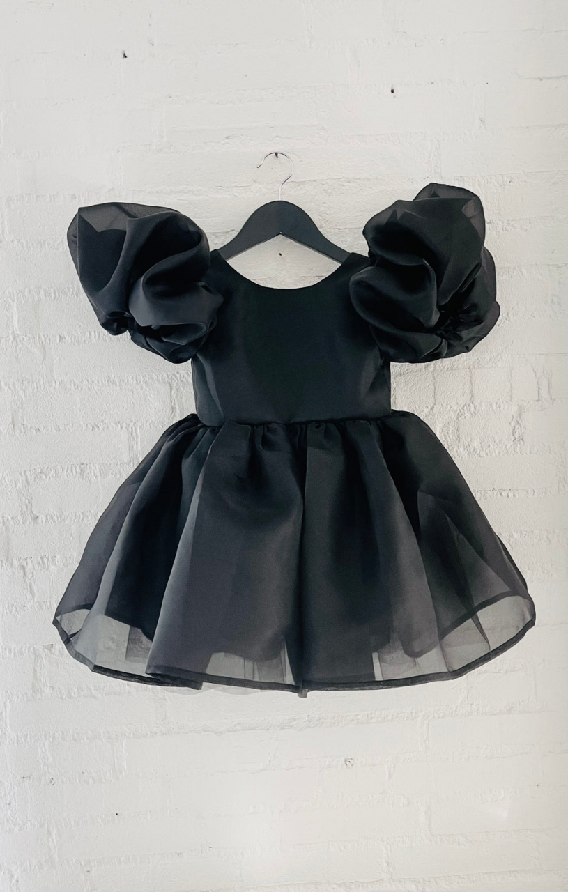 ROCHIE TUTU cu mâneci bufante, V-BACK, neagra [8]