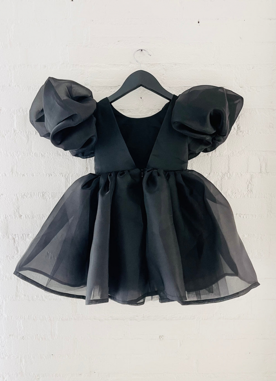 ROCHIE TUTU cu mâneci bufante, V-BACK, neagra [9]
