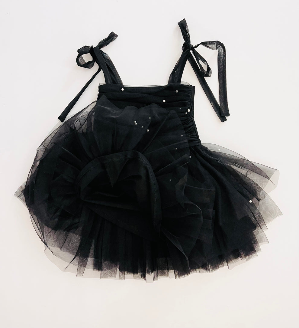 Rochite tutu din tul, pentru balet, cu perle, neagra [6]