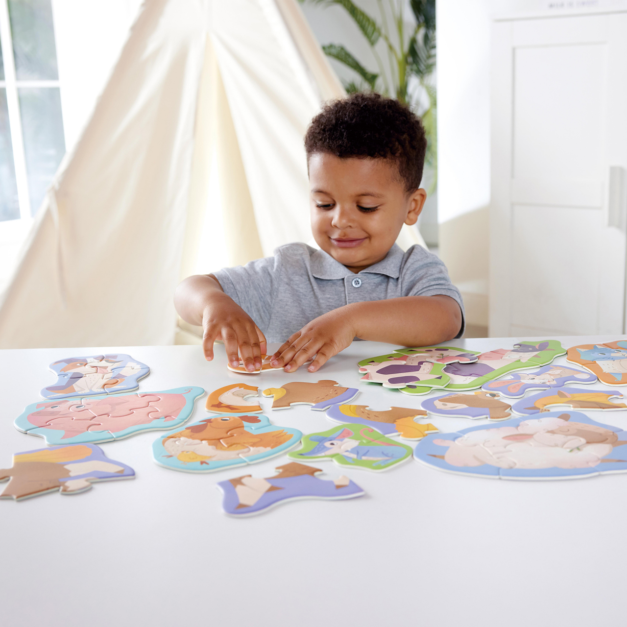 Set 10 puzzle-uri prietenii de la ferma (18-36 luni) pentru copii [3]