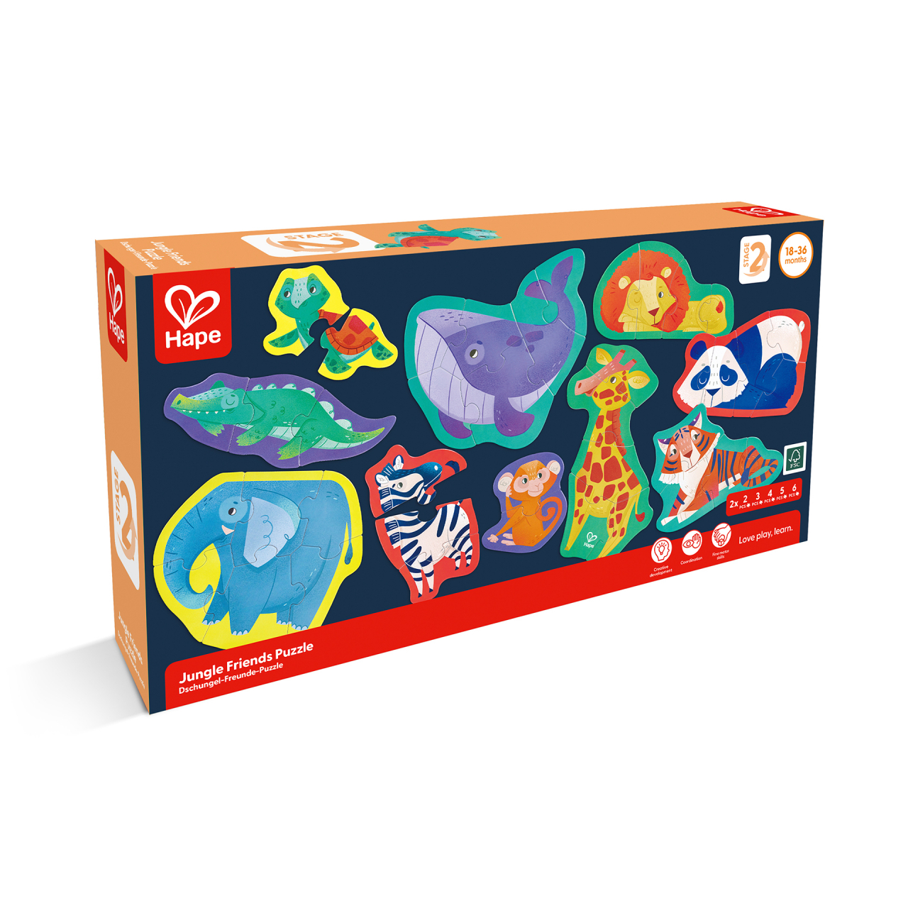 Set 10 puzzle-uri prietenii junglei pentru copii (18-36 luni) [2]