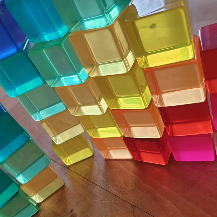 Set 20 cuburi acrilice luminoase, Bauspiel [8]