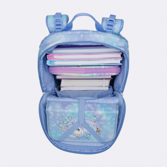 Ghiozdan, rucsac ergonomic cu perna de aer, set Active Air FLX 6 piese, Unicorn Princess Ice Blue [11]