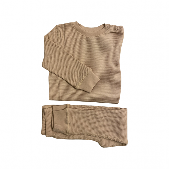Set bluza pantalon din bumbac organic gofrat (waffle) - Copie [1]