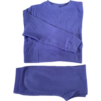 Set bluza pantalon din bumbac organic gofrat (waffle) - NEW VERY PERI (LAVENDER BLUE) [5]